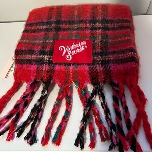 Victoria's Secret Red and Black Plaid Scarf